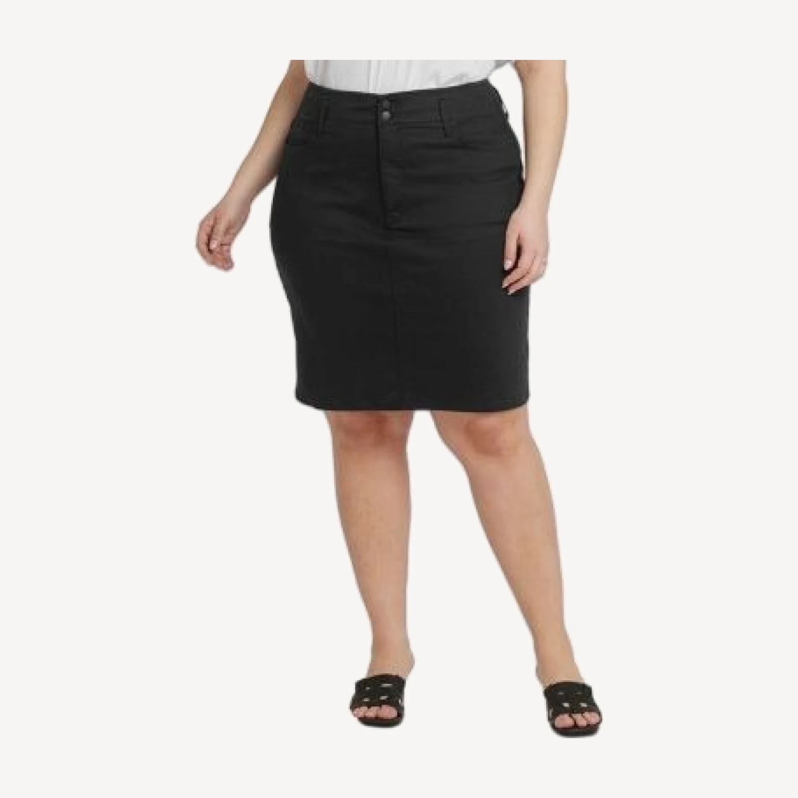 Nydj Plus Denim Skirt in Optic White