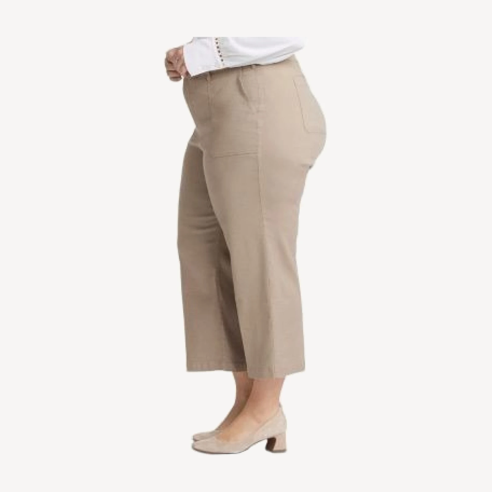 Nydj Plus Wide Leg Cargo Capri Pants
