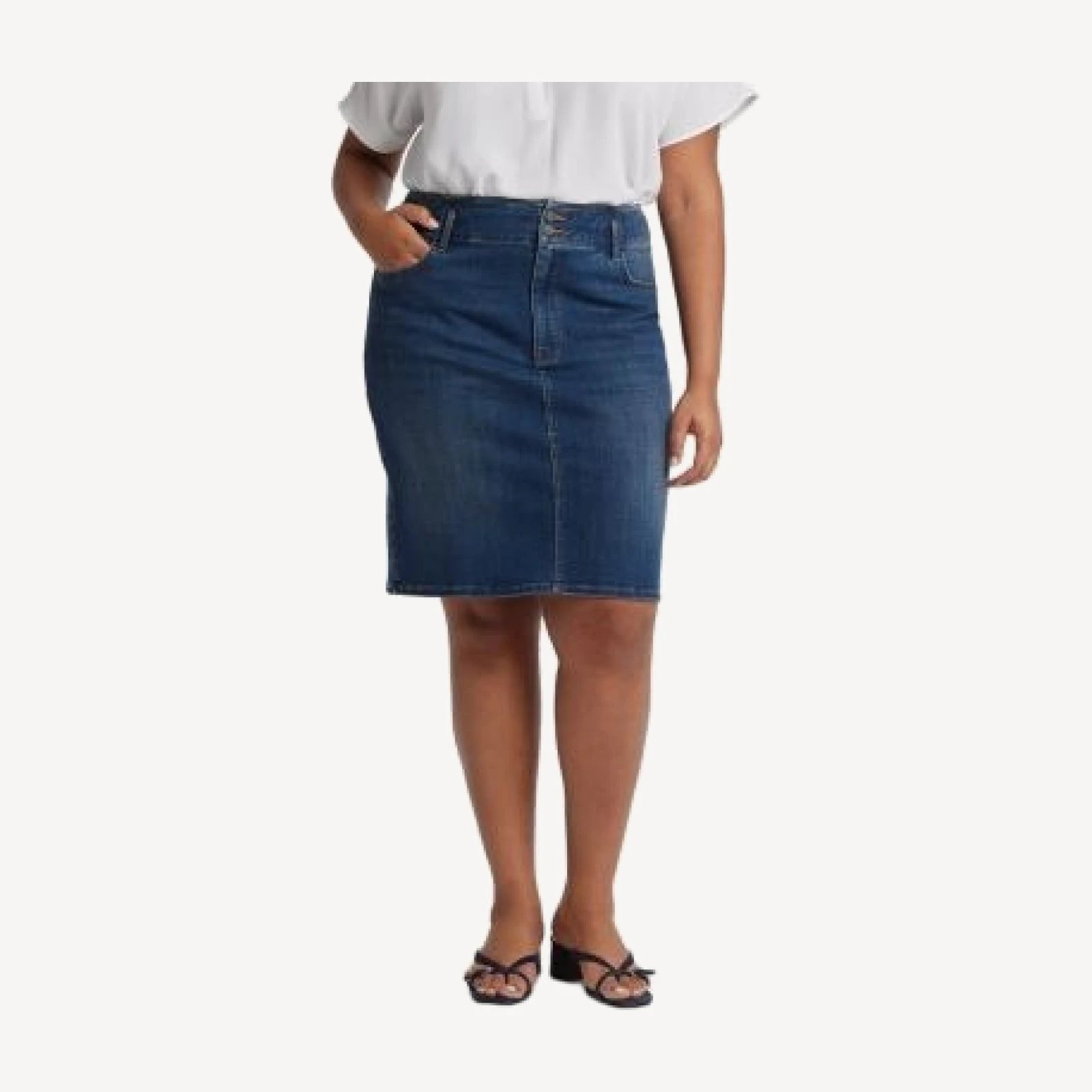 Nydj Plus Denim Skirt in Olympus