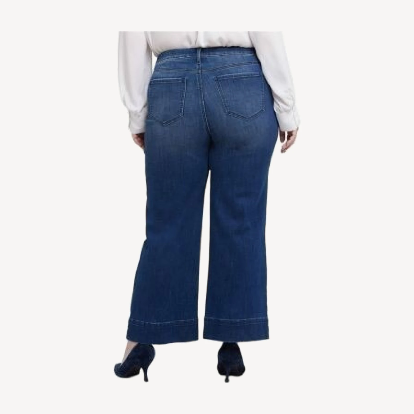 Nydj Plus Teresa High Rise Wide Leg Jeans in Moonlight