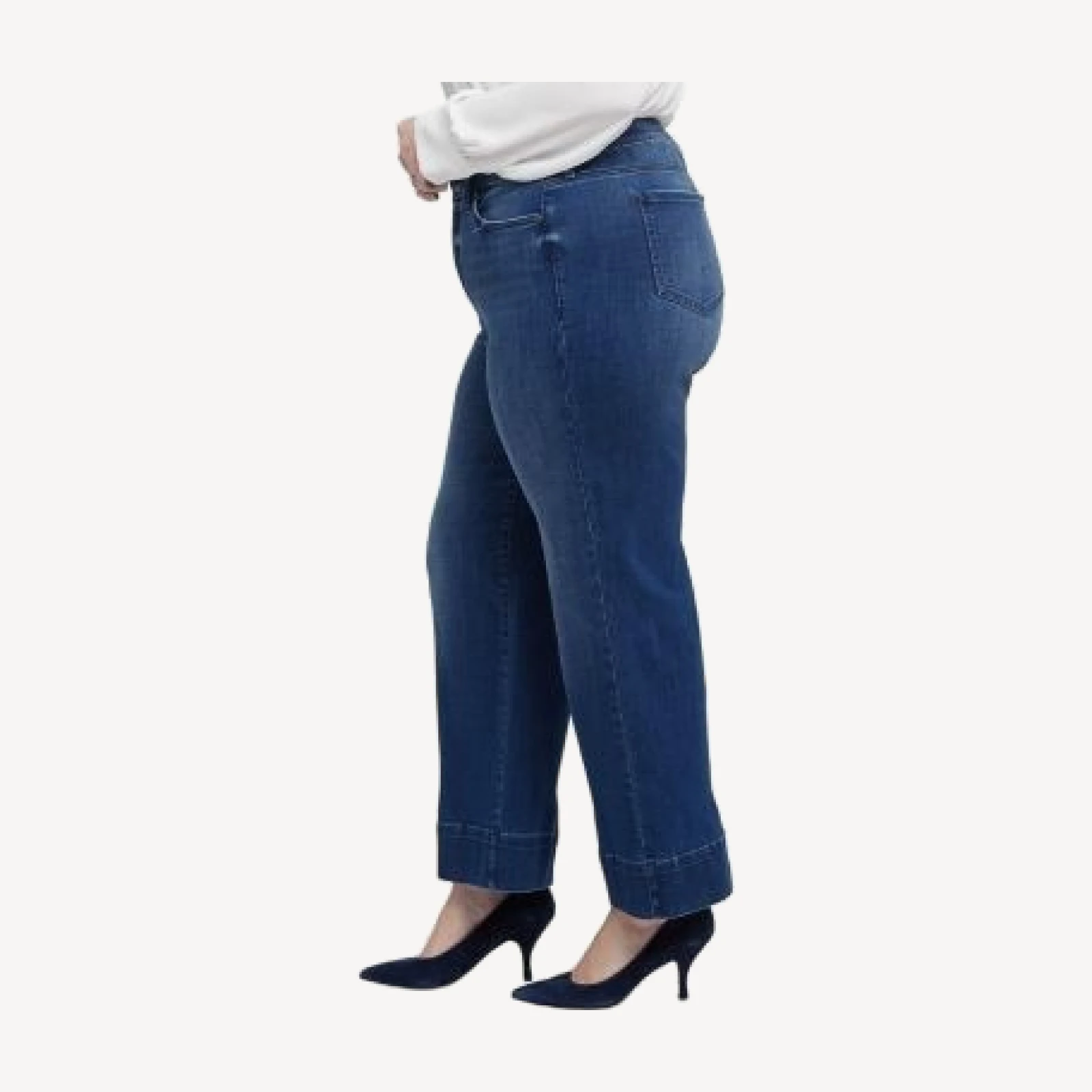 Nydj Plus Teresa High Rise Wide Leg Jeans in Moonlight