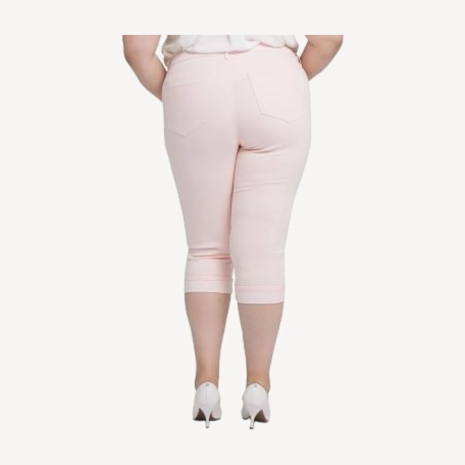 Nydj Plus Marilyn High Rise Straight Cropped Jeans in Optic White