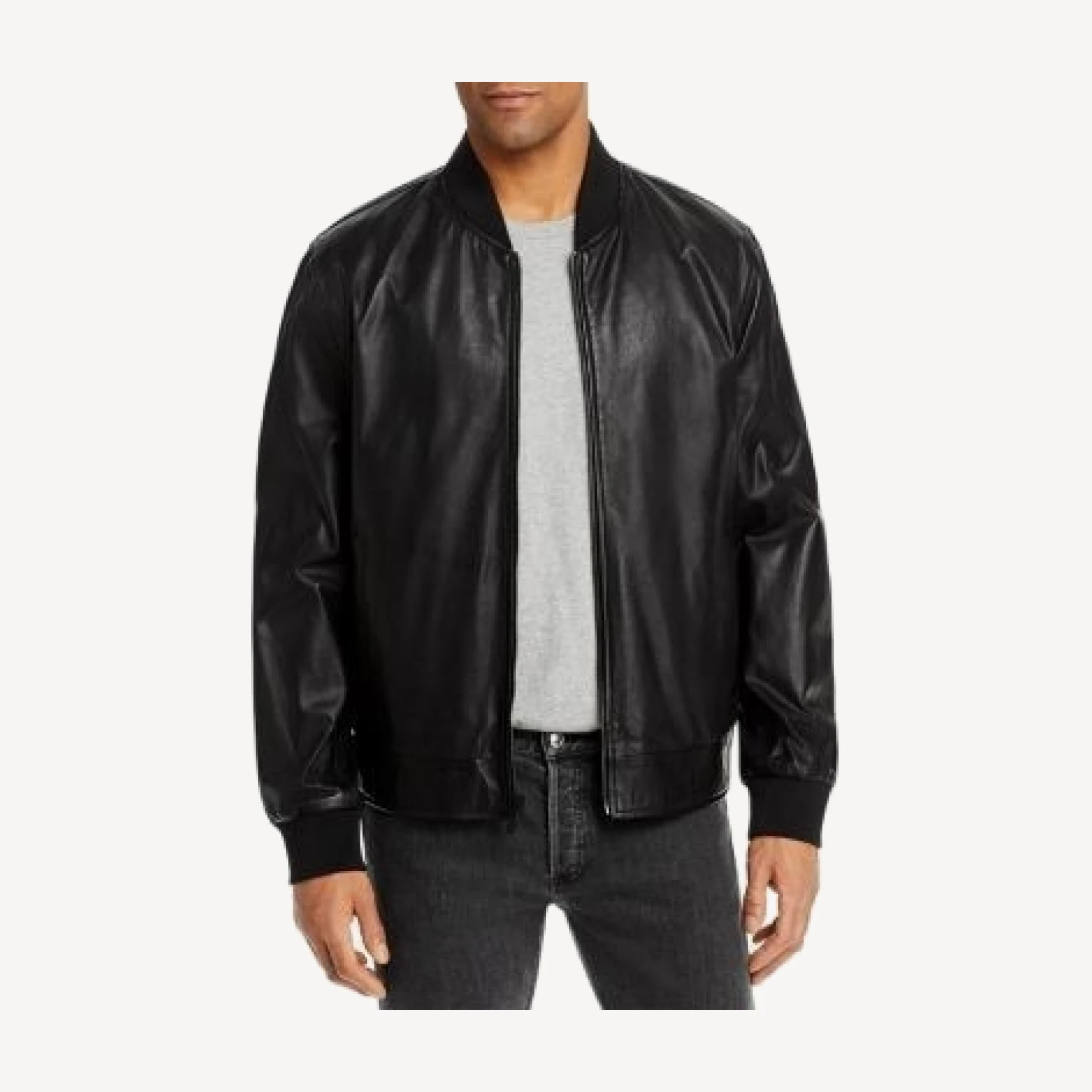 Cole Haan Leather Moto Jacket