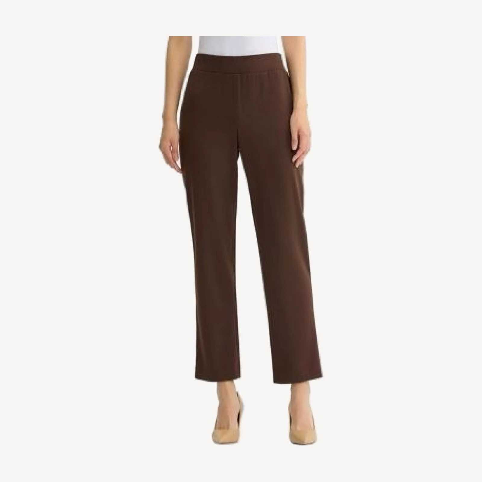 Ming Wang Stretch Deco Crepe Straight Leg Pants