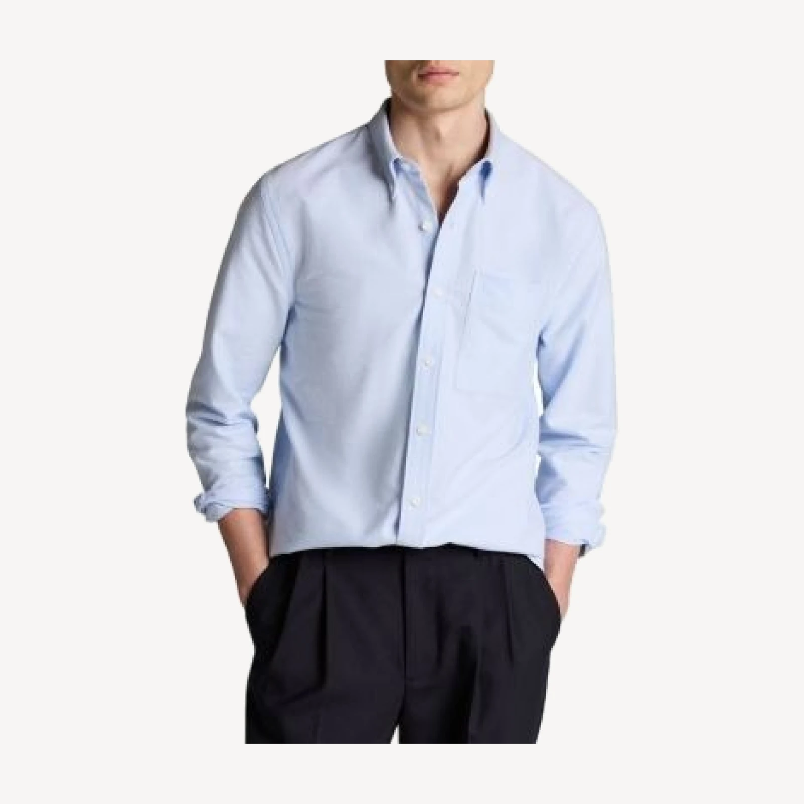 Vince Straight Fit Oxford Long Sleeve Button Down Shirt