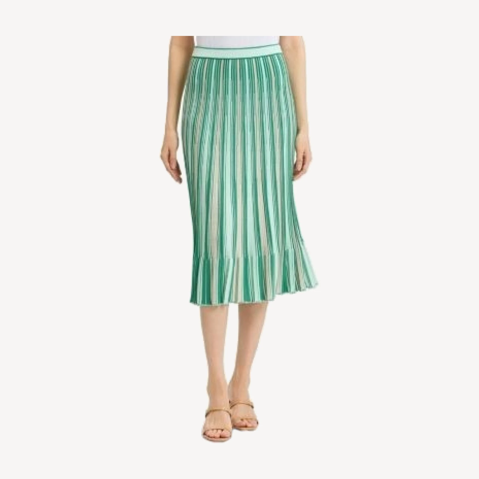 Ming Wang Flared Flounce Soft Knit Midi Skirt