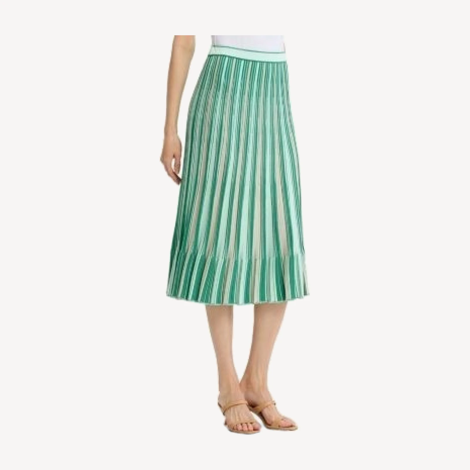 Ming Wang Flared Flounce Soft Knit Midi Skirt