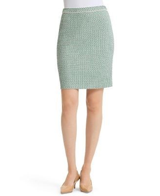 Ming Wang Jacquard Basketweave Straight Skirt