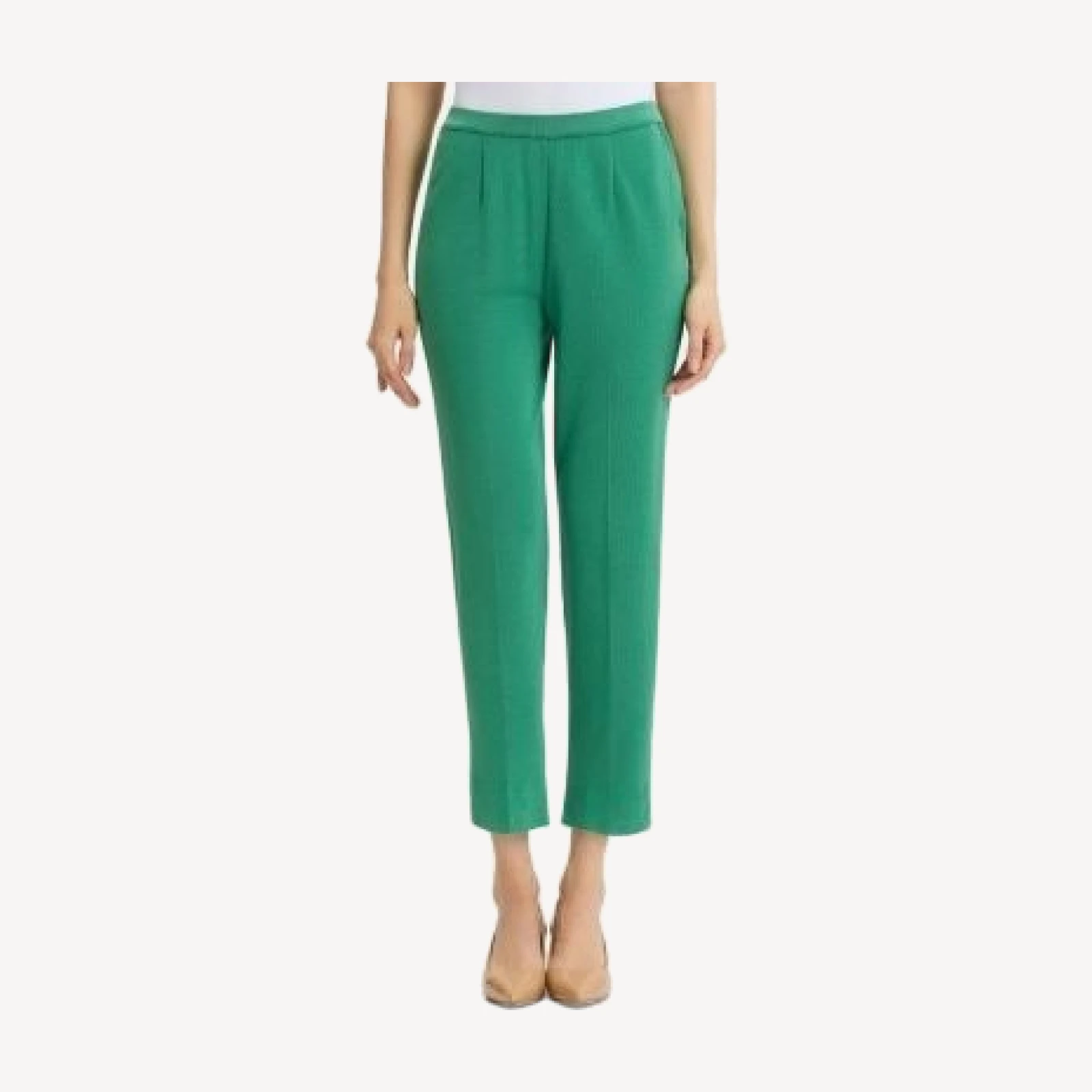 Ming Wang Knit Straight-Leg Ankle Pants