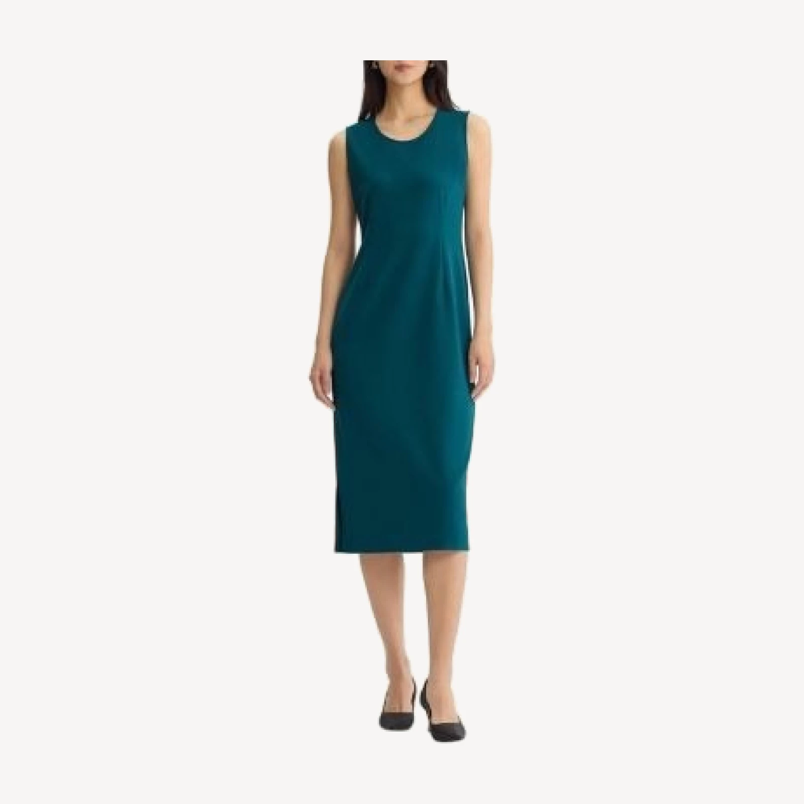 Ming Wang Stretch Deco Crepe Sheath Midi Dress