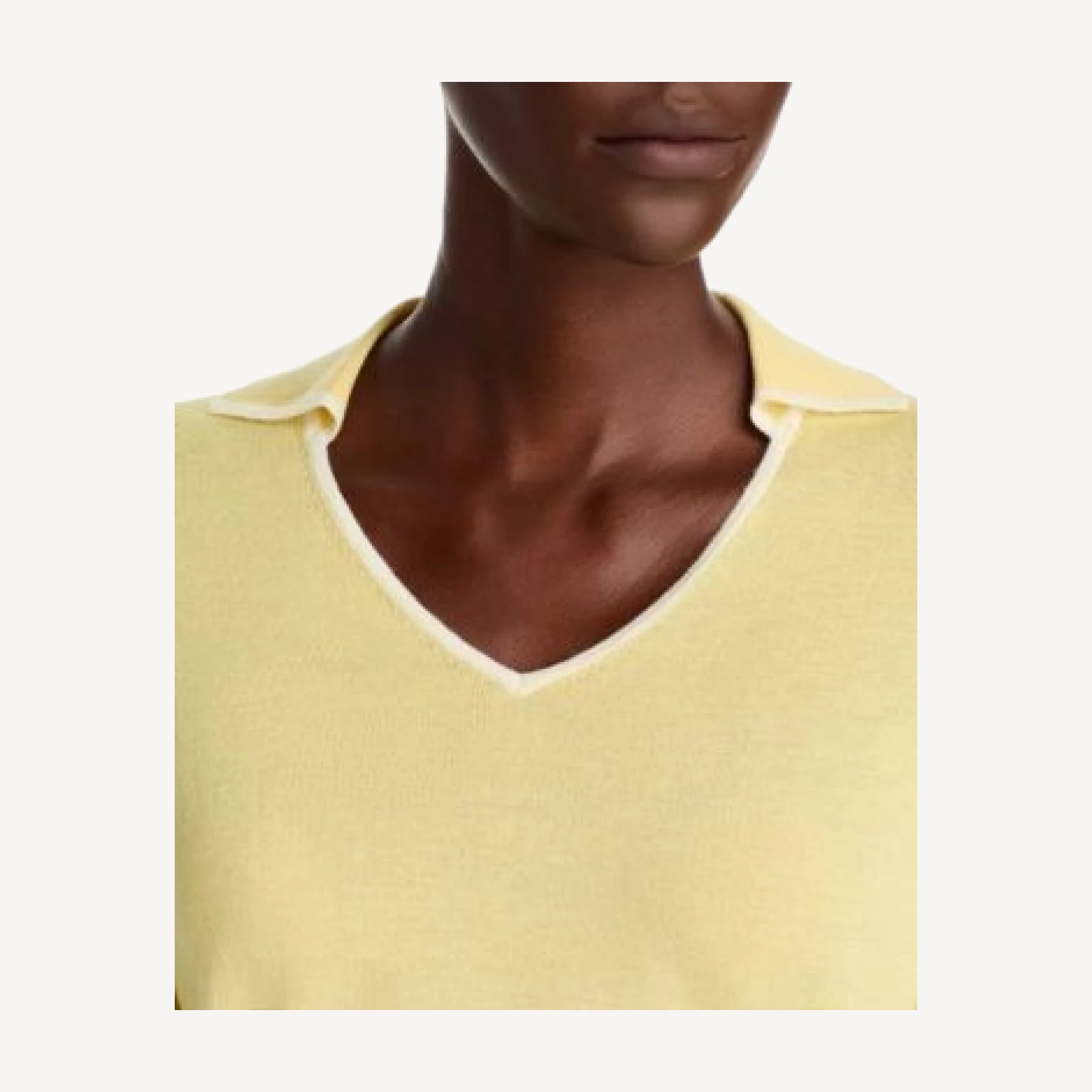 Vince Tipped Polo Elbow Sleeve Top