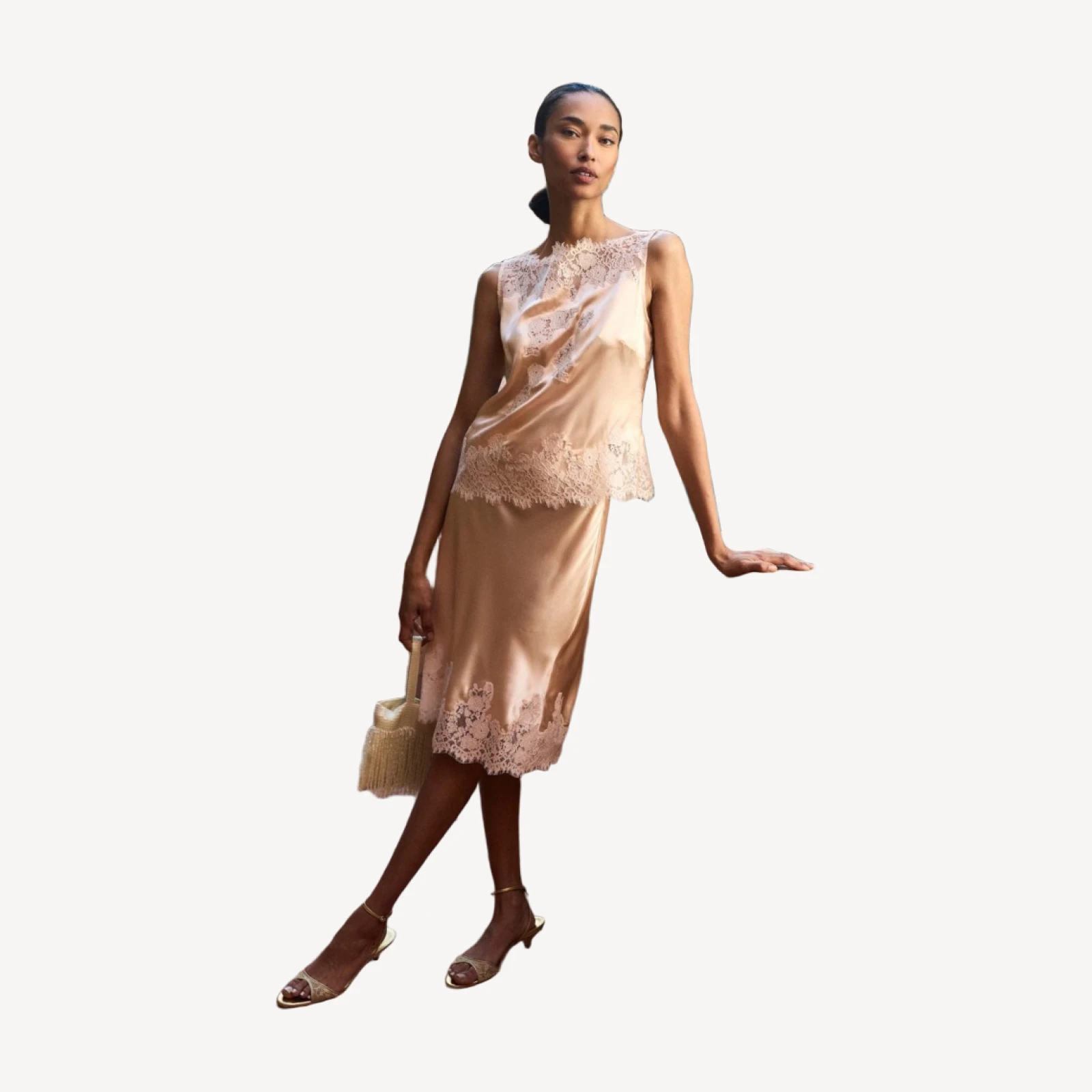 ELOWETTE SKIRT -- PEACH SORBET