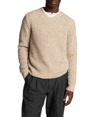 Vince Donegal Wool Blend Waffle Knit Sweater