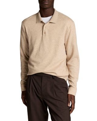 Vince Heathered Double Face Long Sleeve Polo Shirt