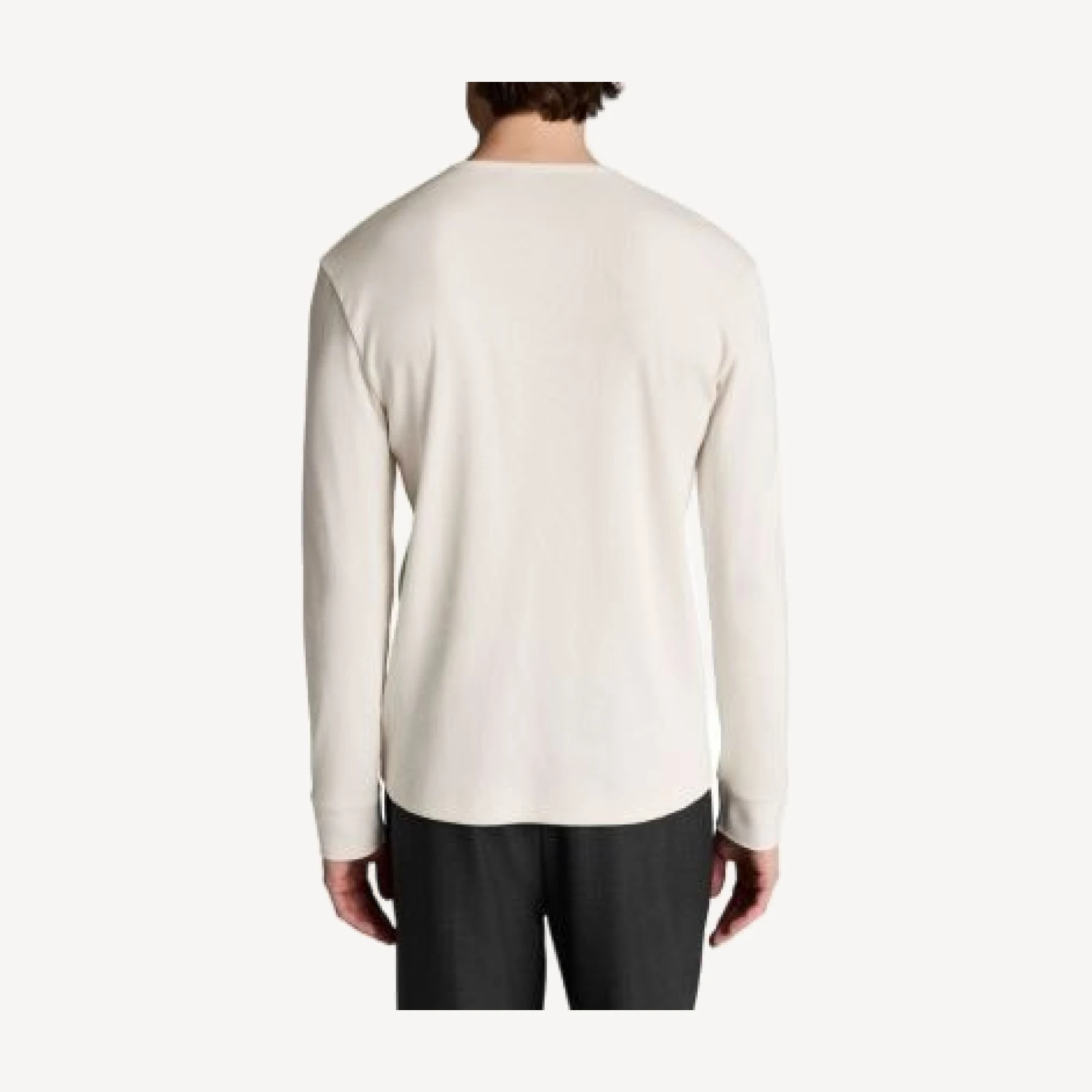 Vince Ribbed Stretch Cotton Henley Shirt