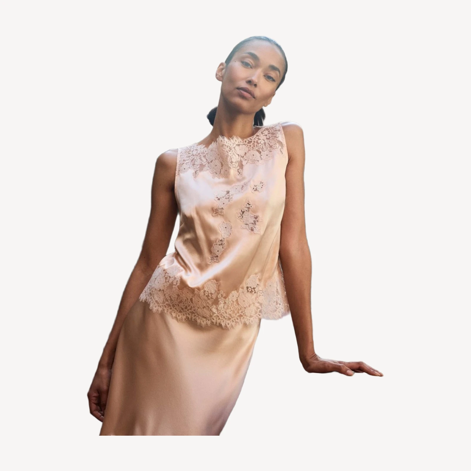 VIVIANE TOP -- PEACH SORBET