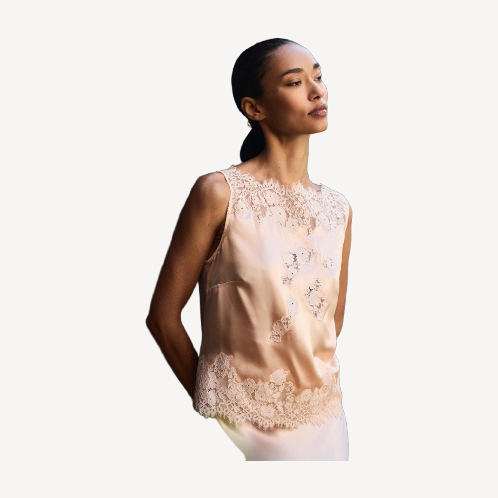 VIVIANE TOP -- PEACH SORBET