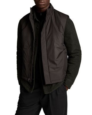 Vince Black Stand Collar Insulated Vest