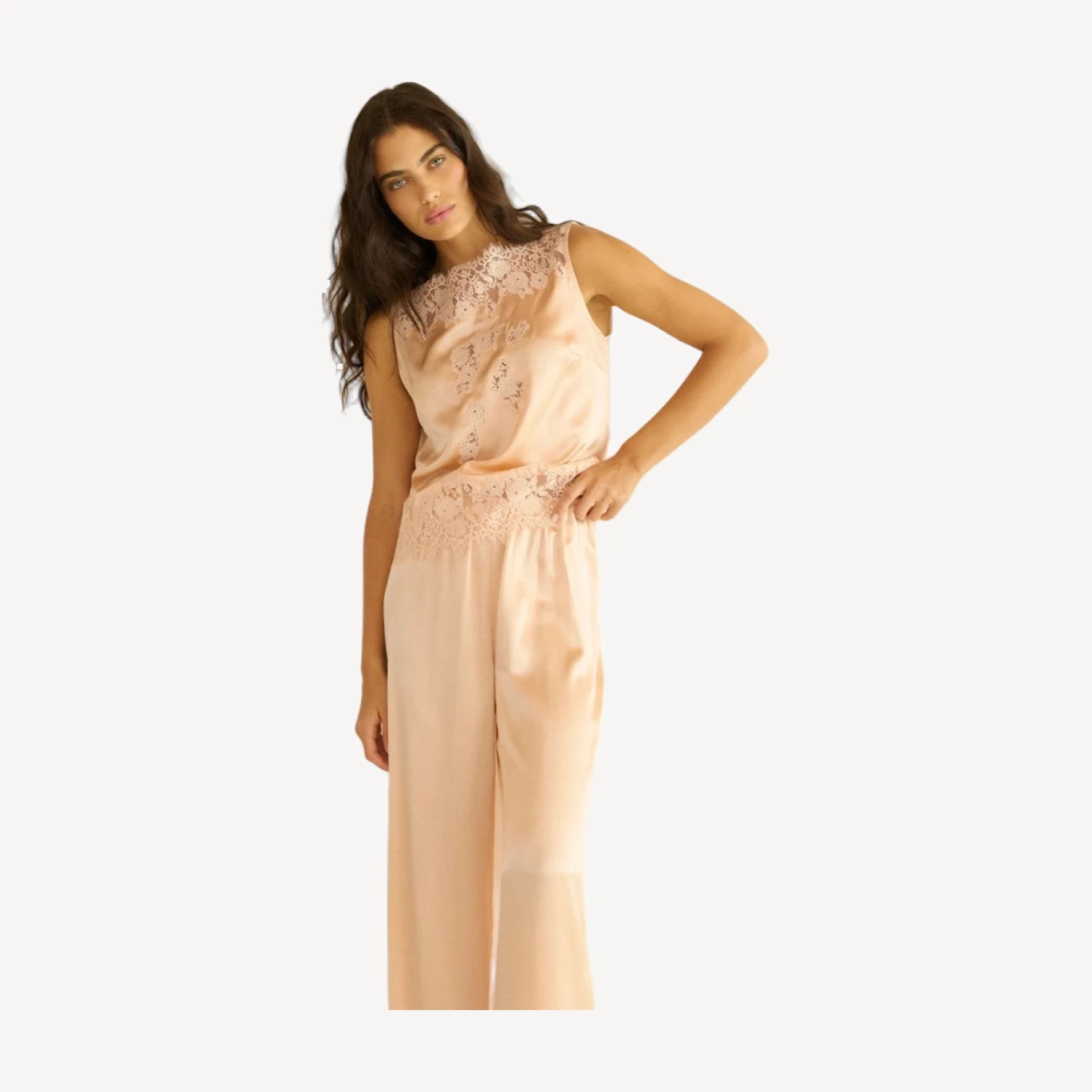 VIVIANE TOP -- PEACH SORBET