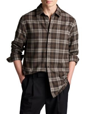 Vince Tom Plaid Cotton Button Up Shirt