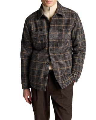 Vince Coastal Combo Sherpa Lined Check Shirt Jacket