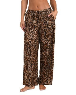 L'Agence Geraldine Patch Leopard Pants Swim Cover-Up