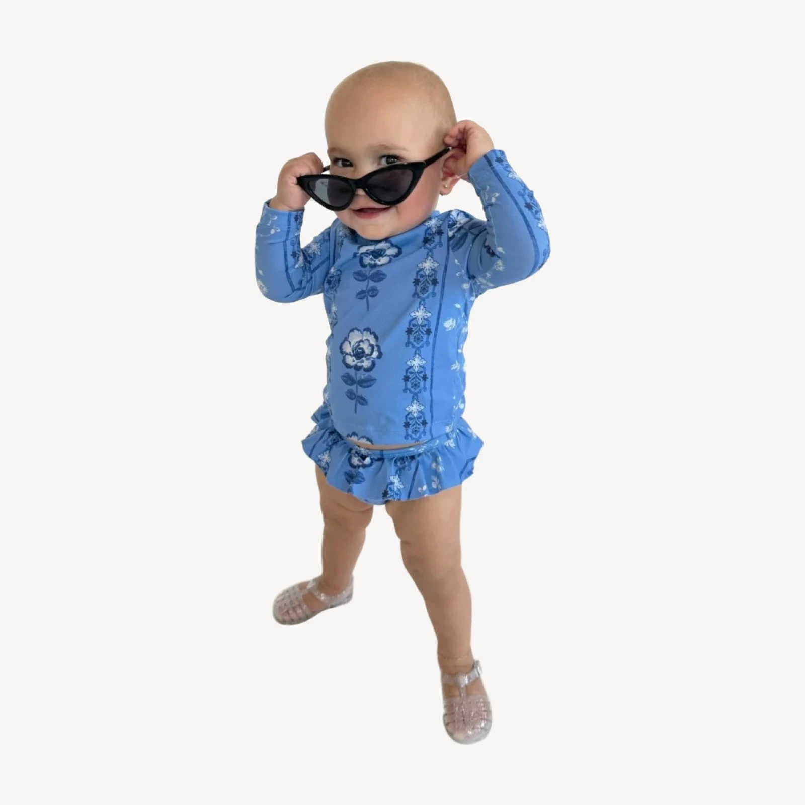 The Baby Ariel Rashguard - Blue Arcadia Border