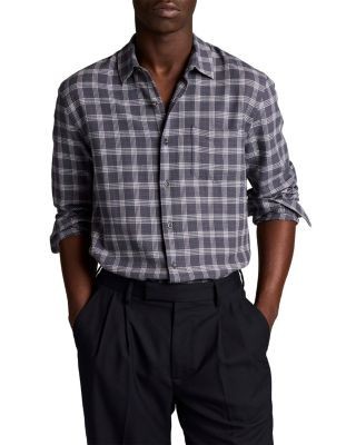 Vince Simmons Plaid Cotton Blend Pocket Shirt
