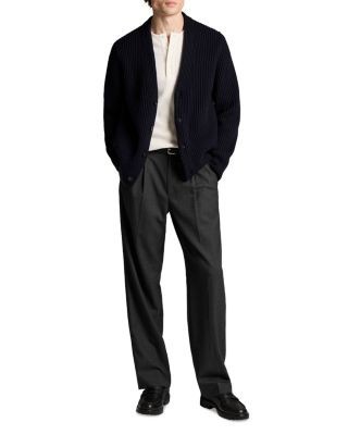 Vince Winter Rib Wool Blend Button Cardigan Sweater