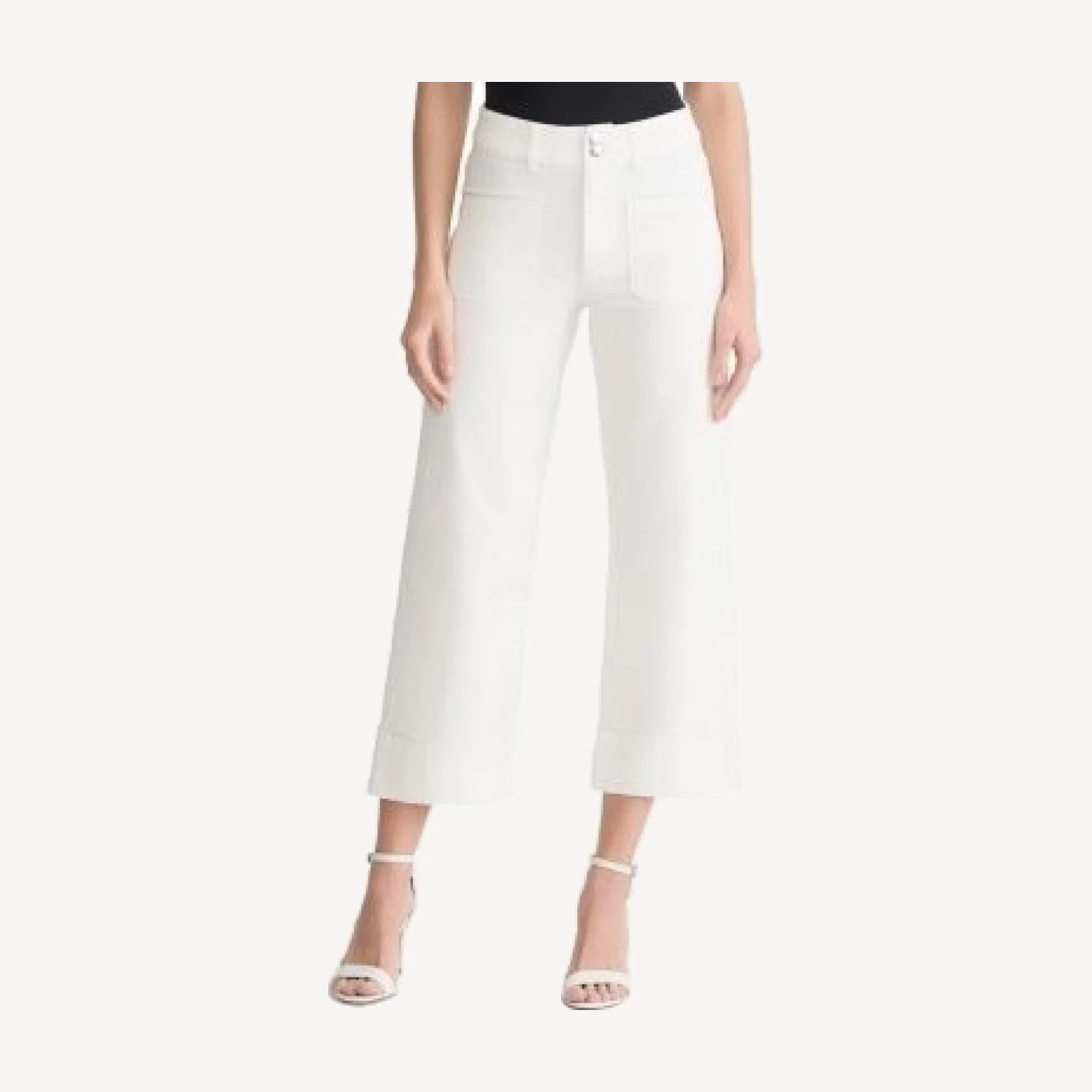 Ming Wang Cropped Wide-Leg Jeans