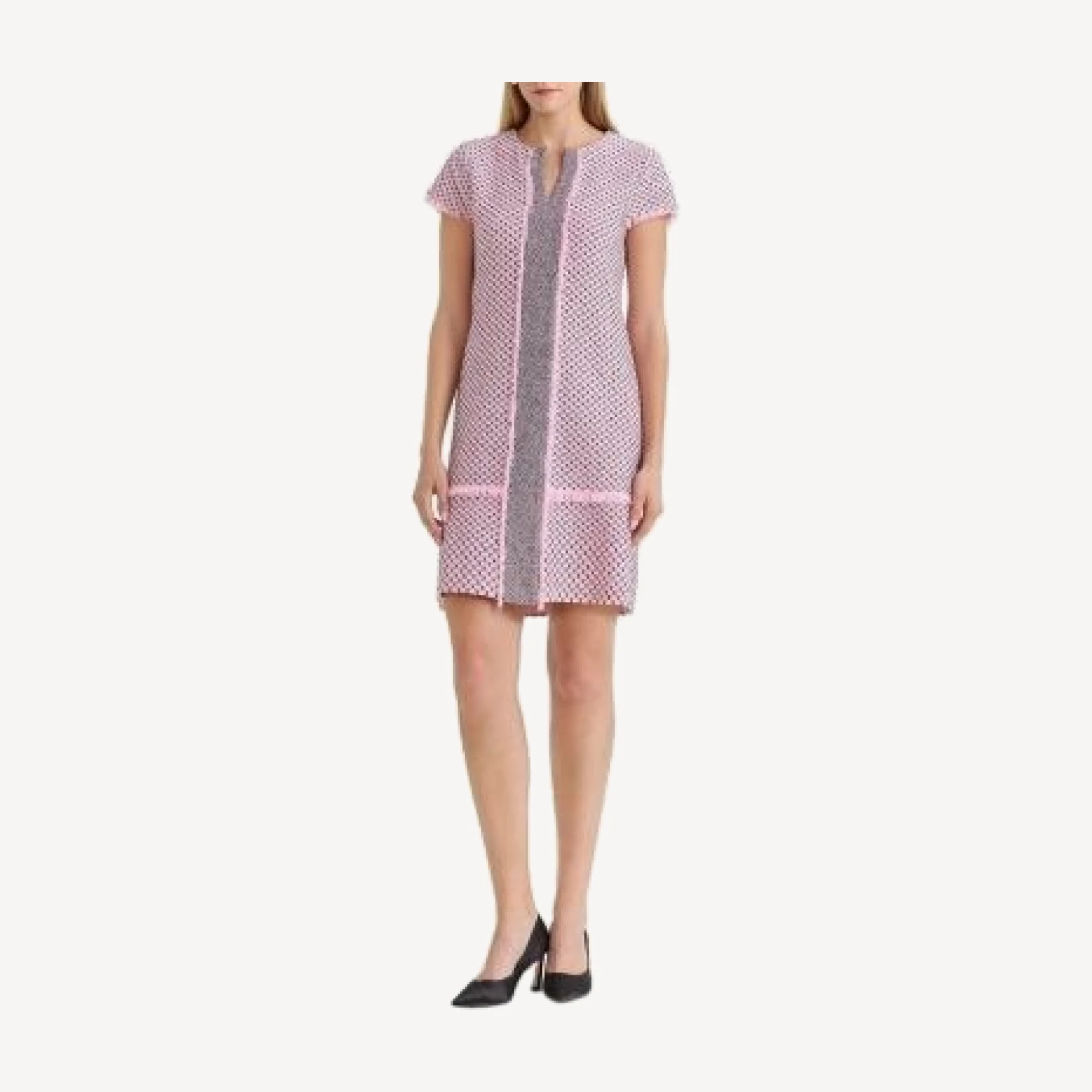 Ming Wang Shell Stitch Knit Sheath Dress