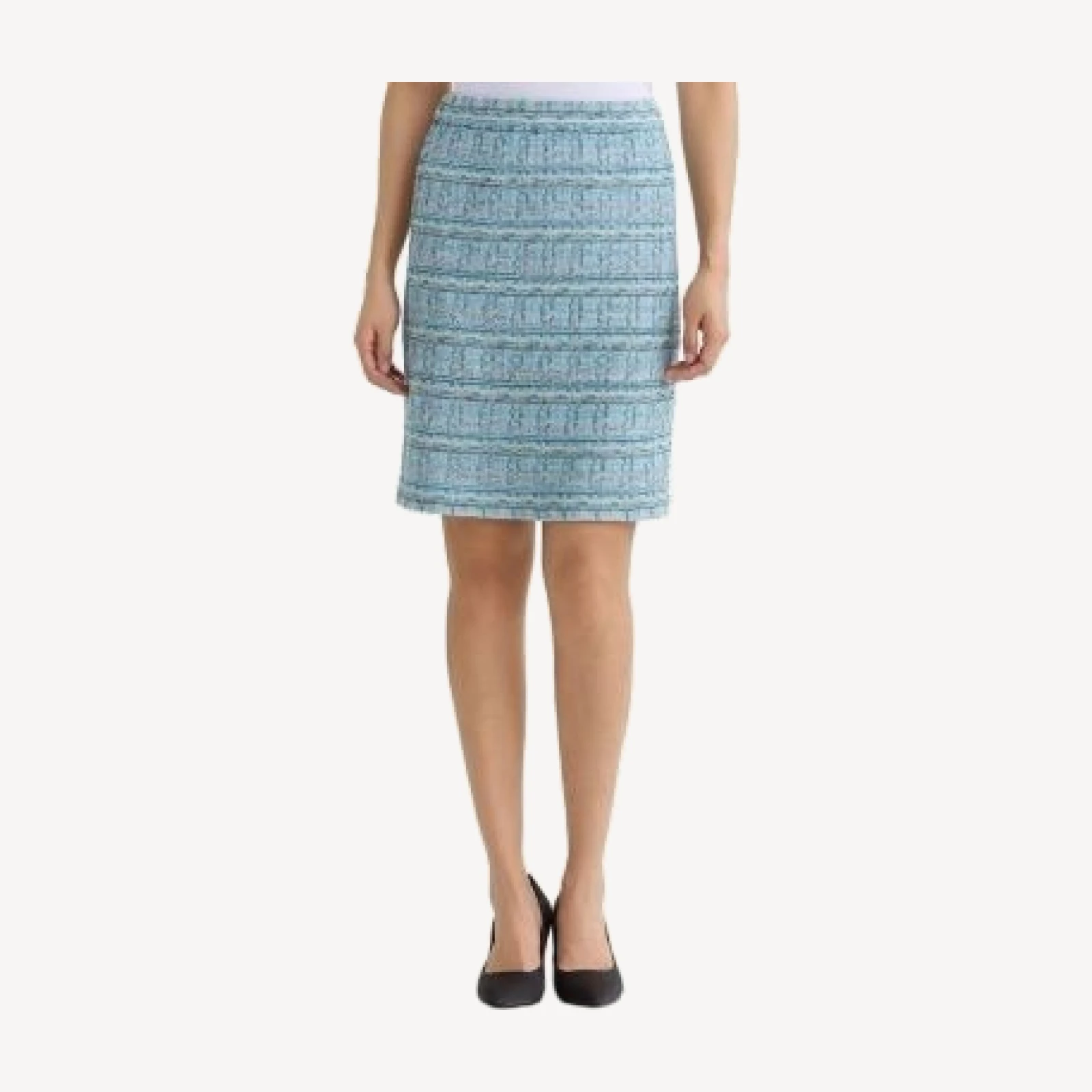 Ming Wang Tweed Knit Straight Skirt