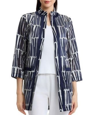Ming Wang Plus Novelty Woven Patterned Topper