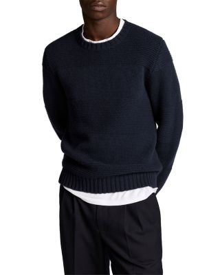 Vince Wool Bold Knit Rugby Stripe Crewneck Sweater