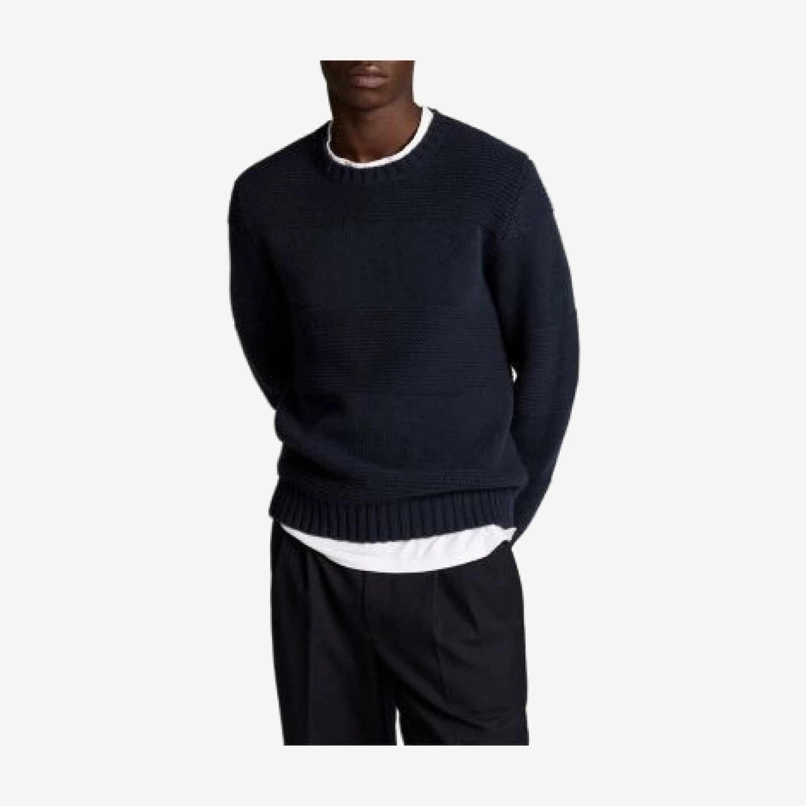 Vince Wool Bold Knit Rugby Stripe Crewneck Sweater