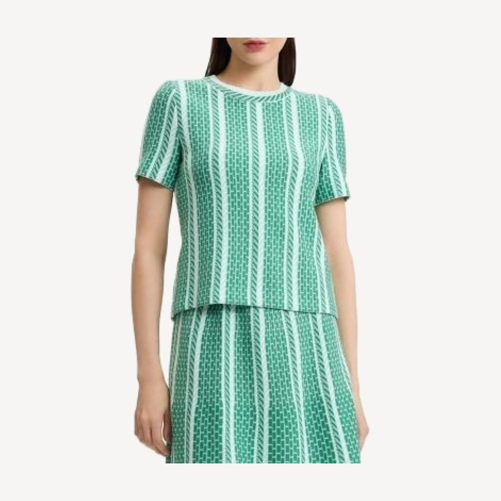 Ming Wang Roadmap Pattern Soft Knit Top