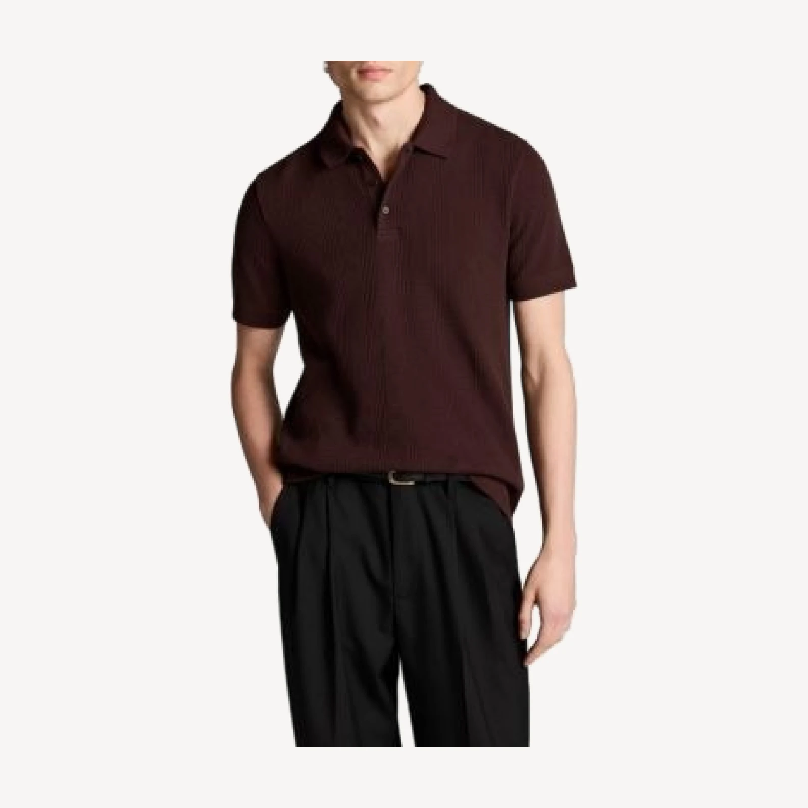 Vince Variegated Texture Polo Shirt