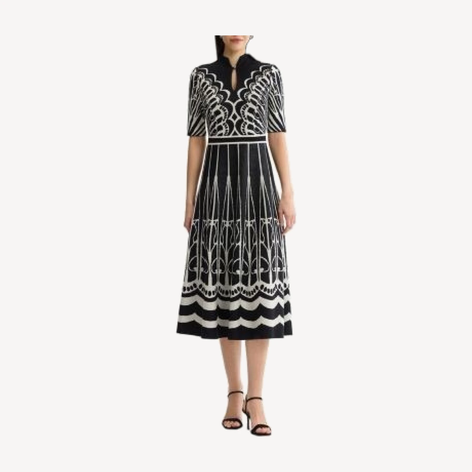 Ming Wang Fit N Flare Feminine Soft Knit Maxi Dress