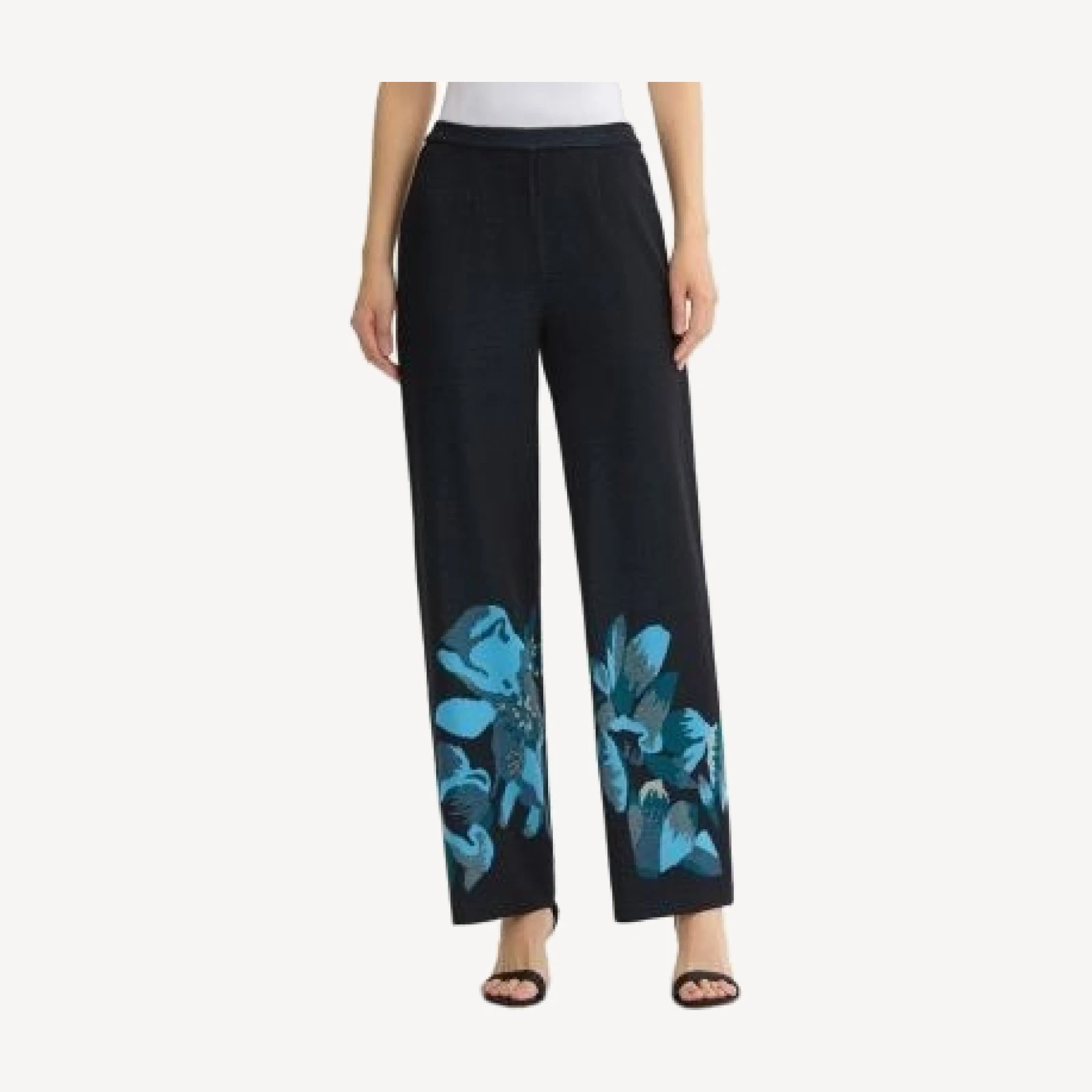 Ming Wang Floral Jacquard Soft Knit Pant