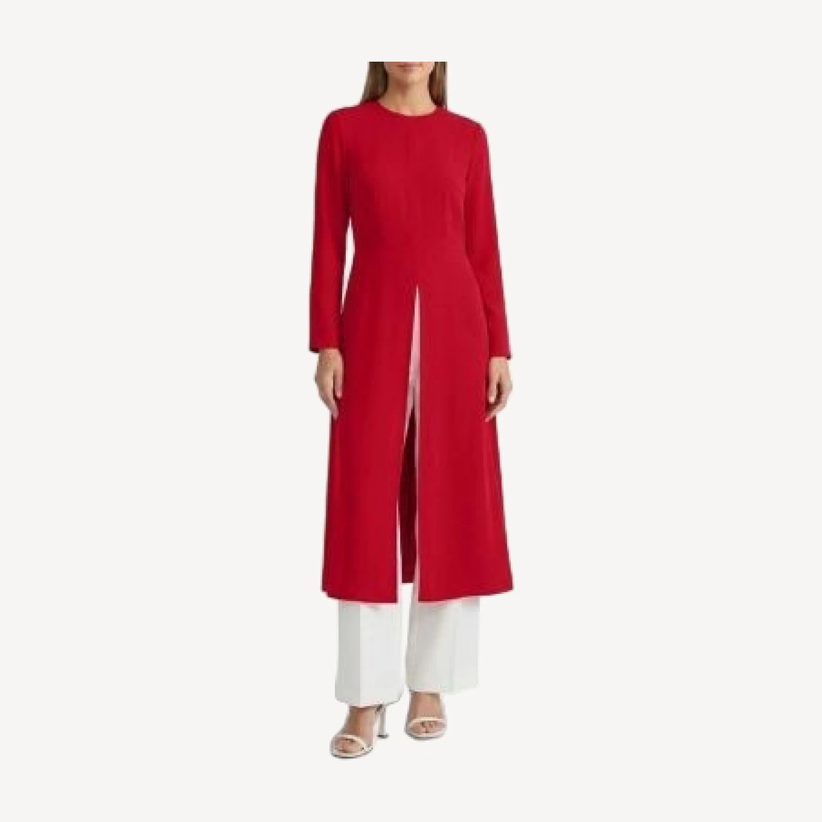 Ming Wang X Anna Marie Modern Longline Slit Blouse