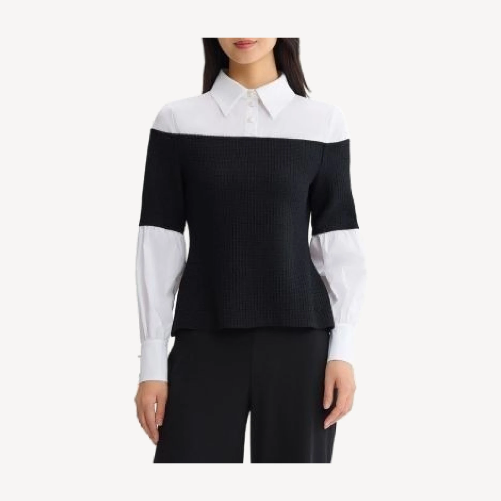 Ming Wang x Anna Marie Bedazzled Mixed-Media Top