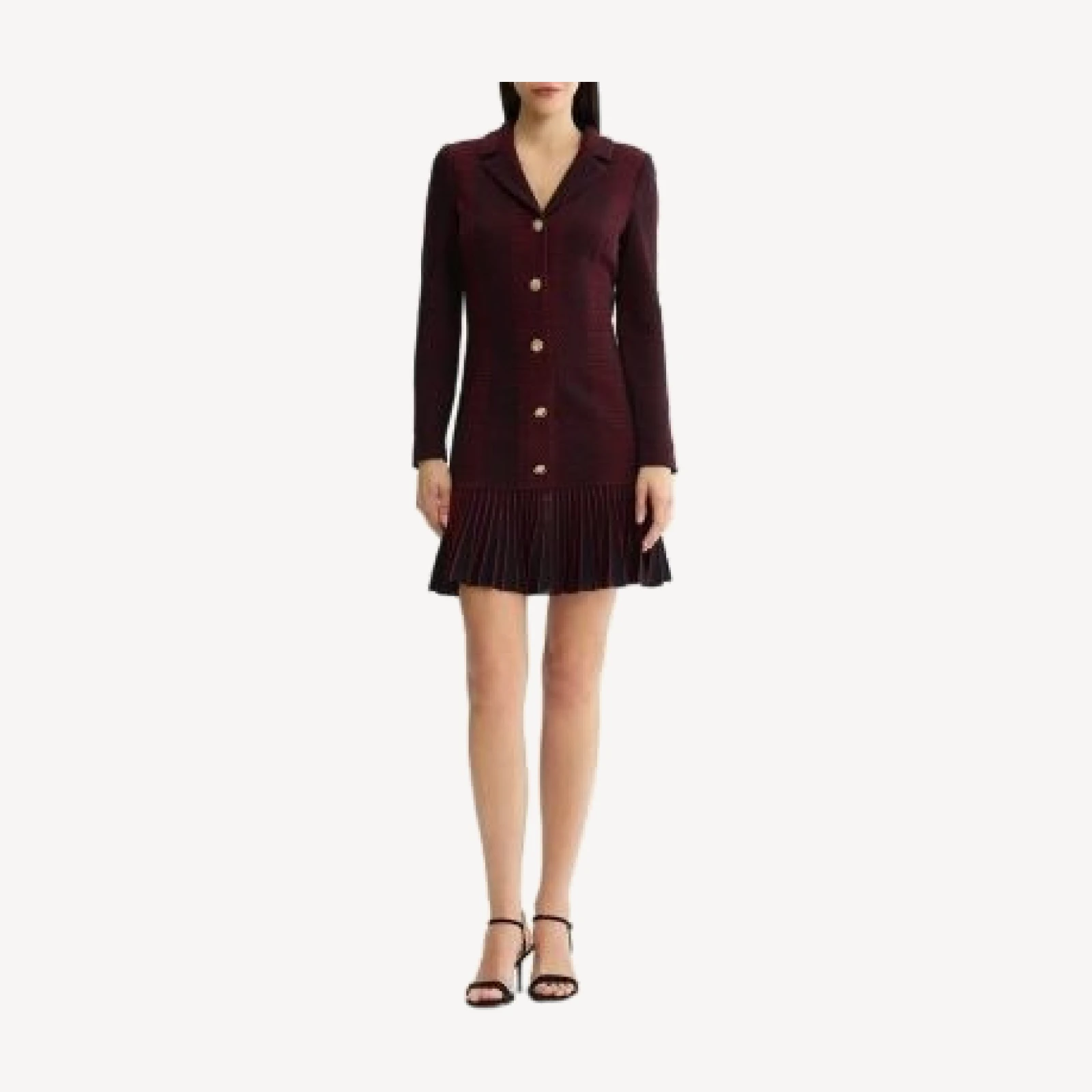 Ming Wang x Anna Marie A-Line Flounce Hem Tweed Knit Dress