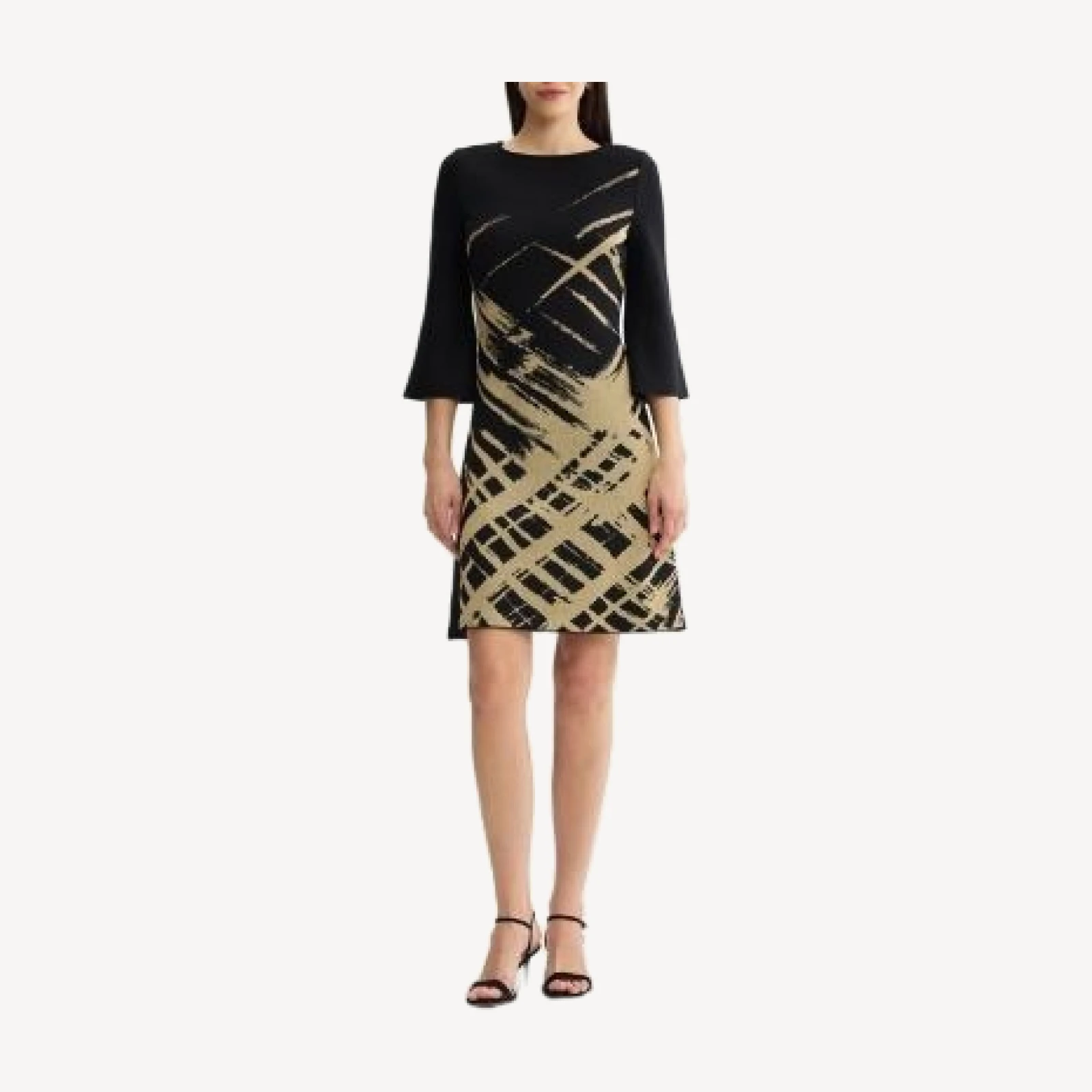 Ming Wang Petite A-Line Shimmer Lurex Soft Knit Dress