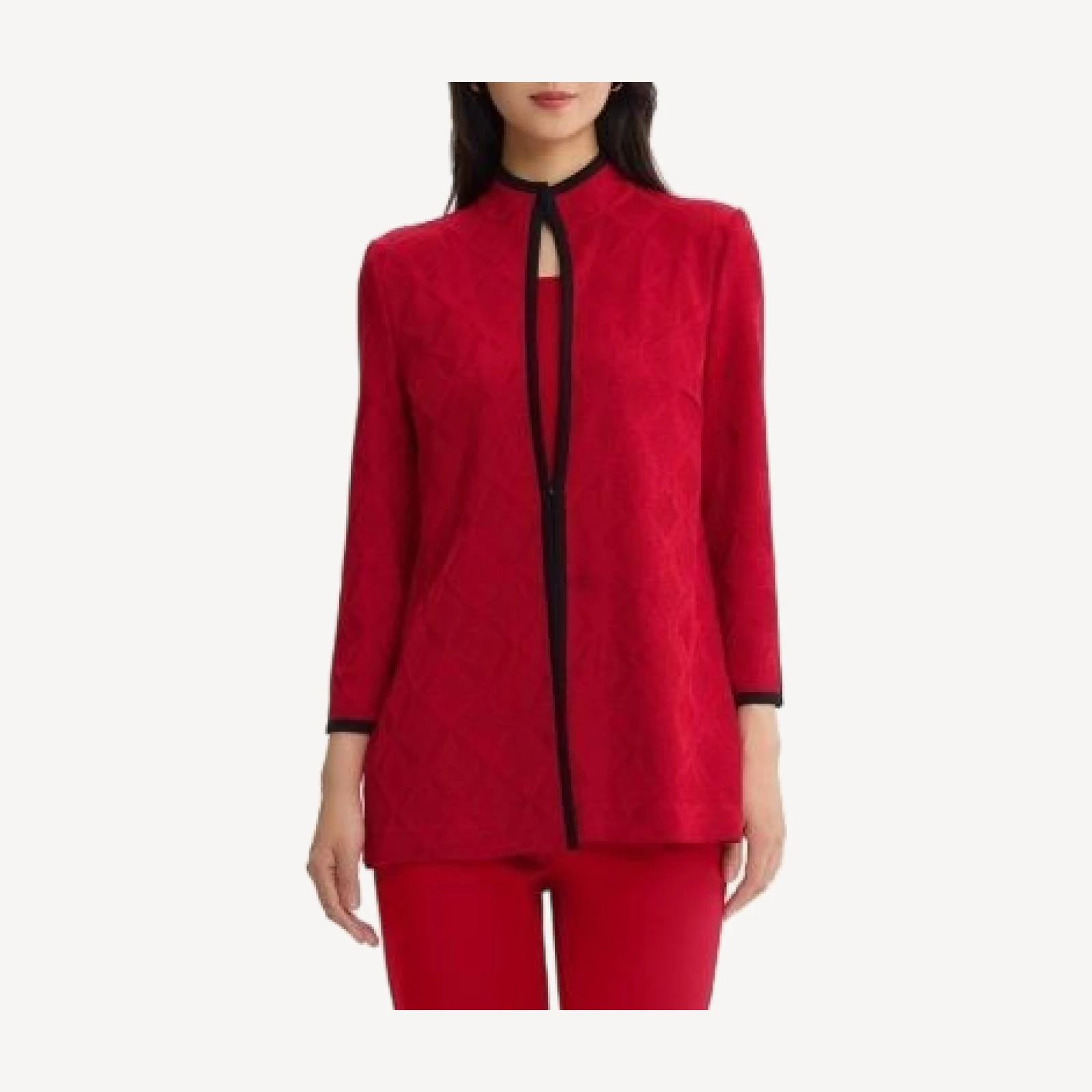 Ming Wang Plus Classic Diamond Knit Jacket