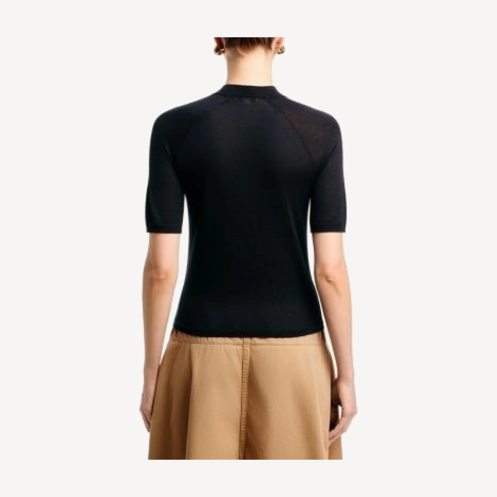 Vince Cashmere Silk Raglan Mock Neck Tee