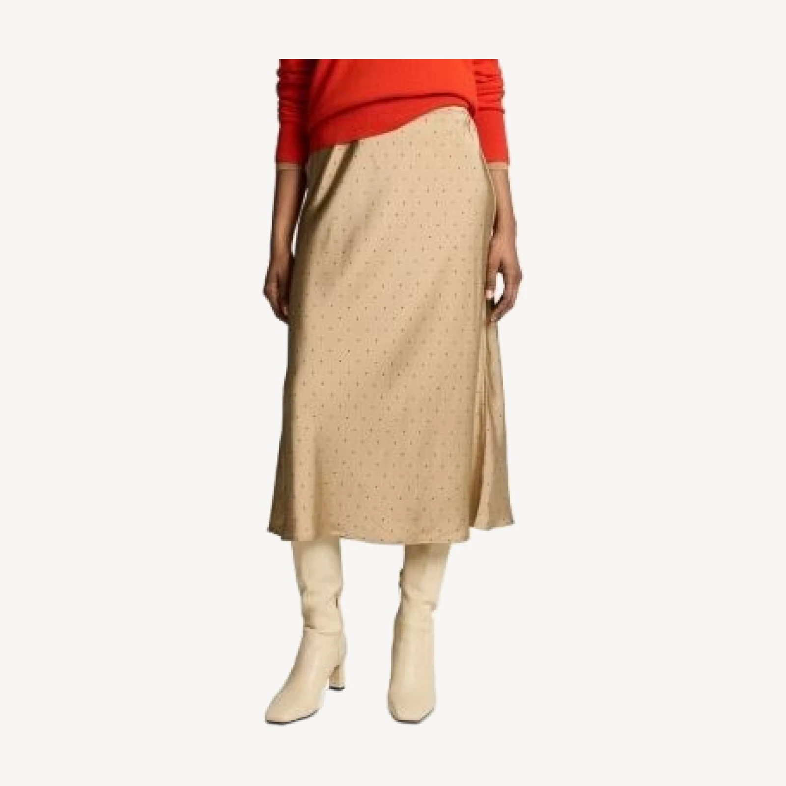 Vince Grid Dot Pull On Slip Skirt