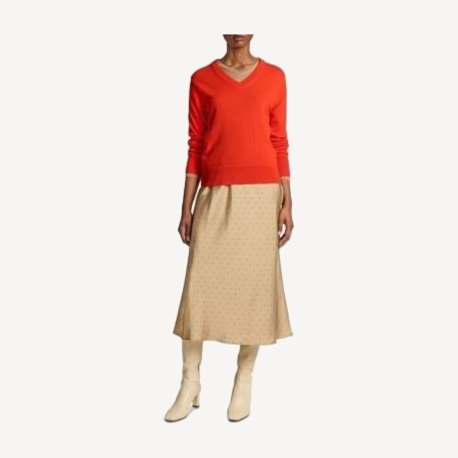 Vince Grid Dot Pull On Slip Skirt