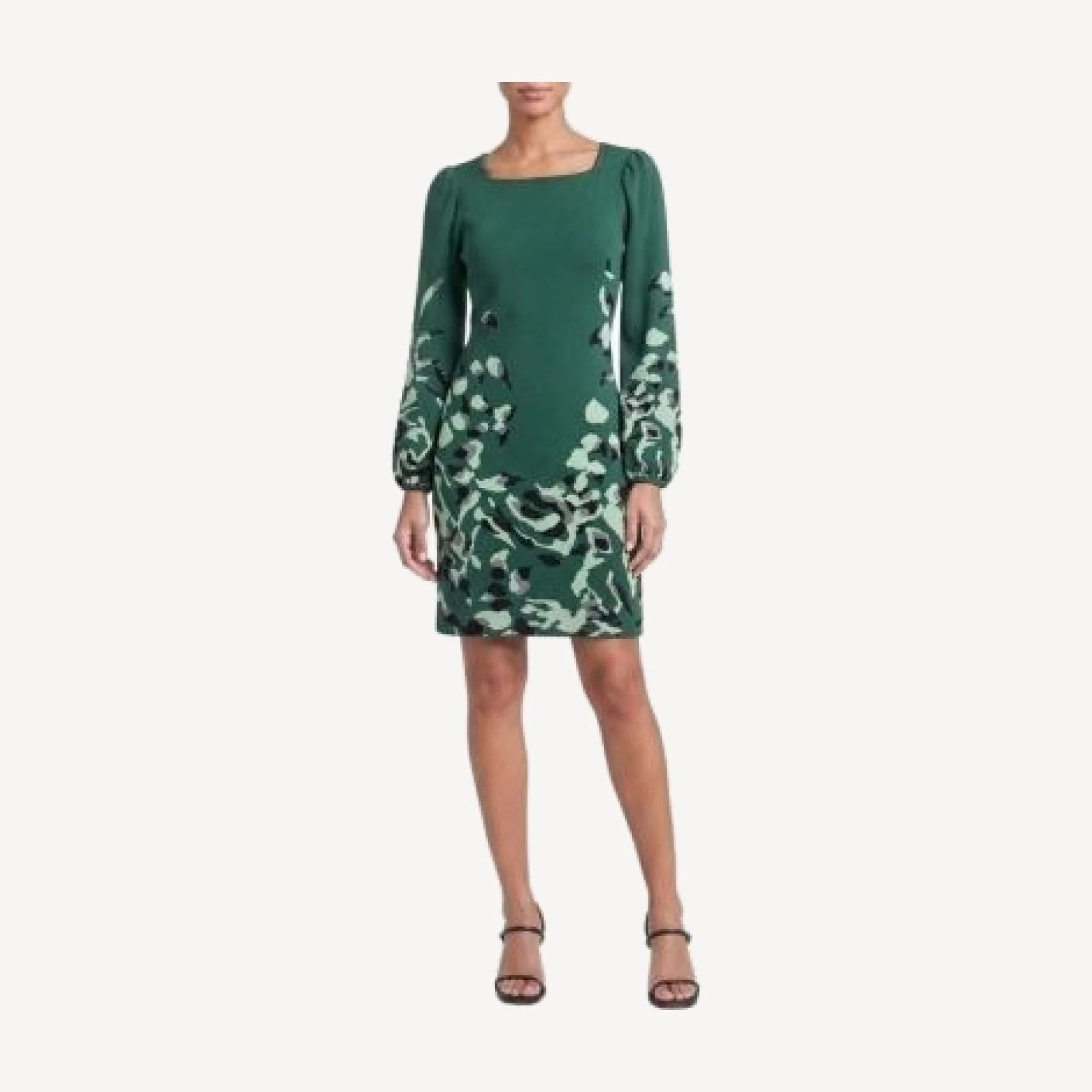 Ming Wang Floral Jacquard A-Line Soft Knit Dress