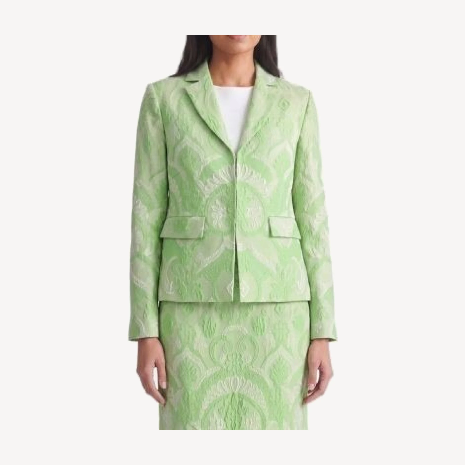 Ming Wang Damask Jacquard Woven Jacket