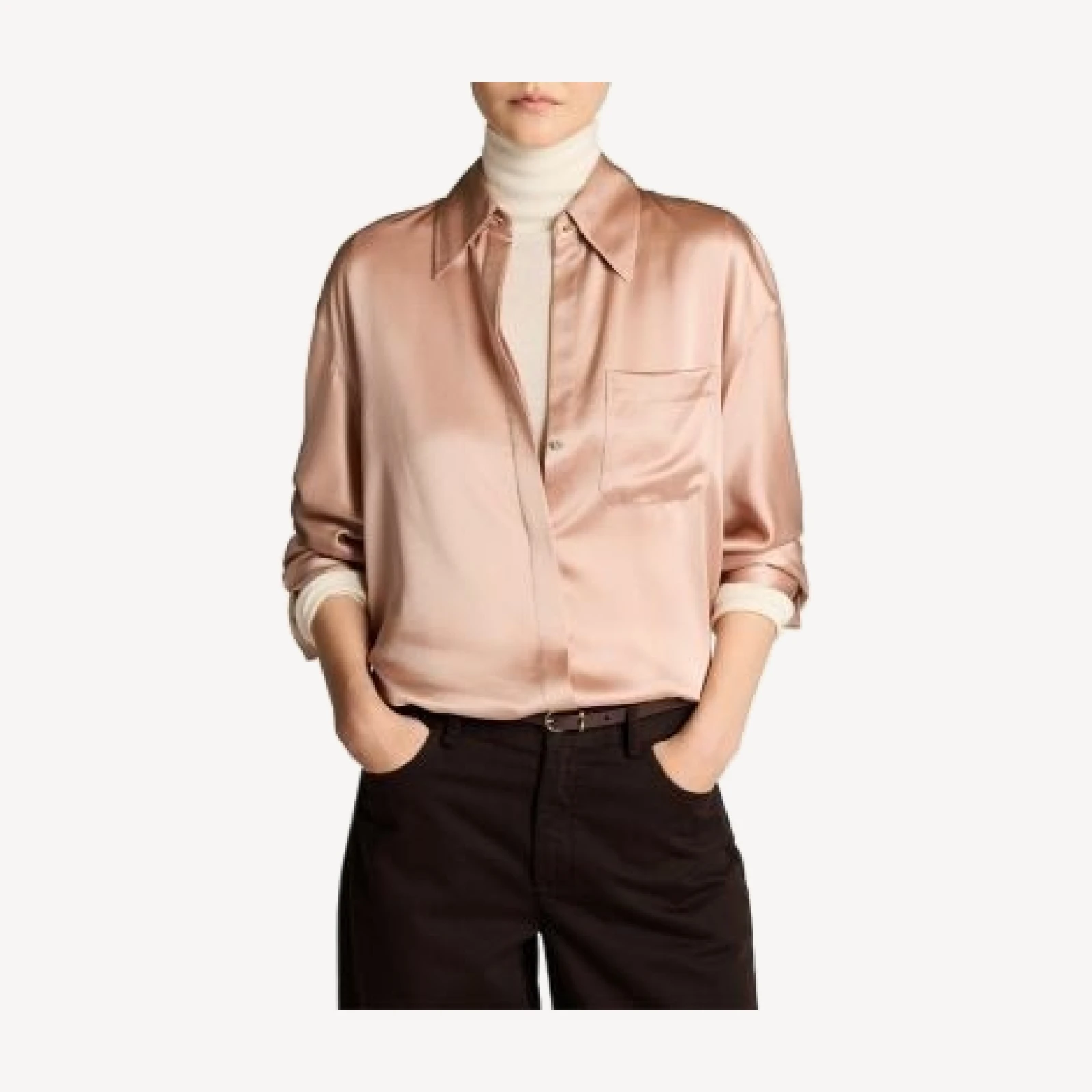 Vince Silk Long Sleeve Dolman Shirt